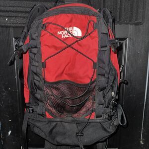 Vintage The North Face Reg  Backpack Red/Black nylon Hiking Camping Outdoors
